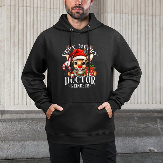 Very Merry Doctor Reindeer Matching Christmas Unisex Design Hoodie