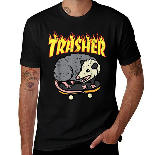 Opossum Skateboard Trasher Funny Possum Skater Men Boys Kids  Durable T-Shirt