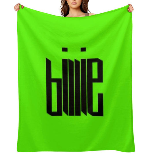 Neon Billie Eilish Art Throw Blanket