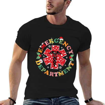 Cute Emergency Department Christmas ER Nurse Santa  Trendy Pattern T-Shirt