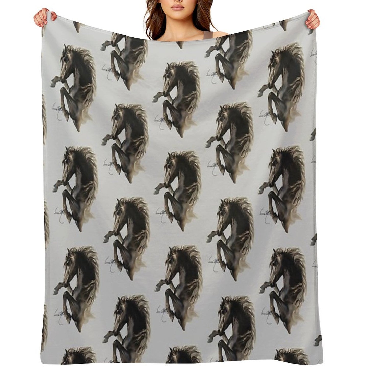 Black Fury (Cut-Out) Throw Blanket