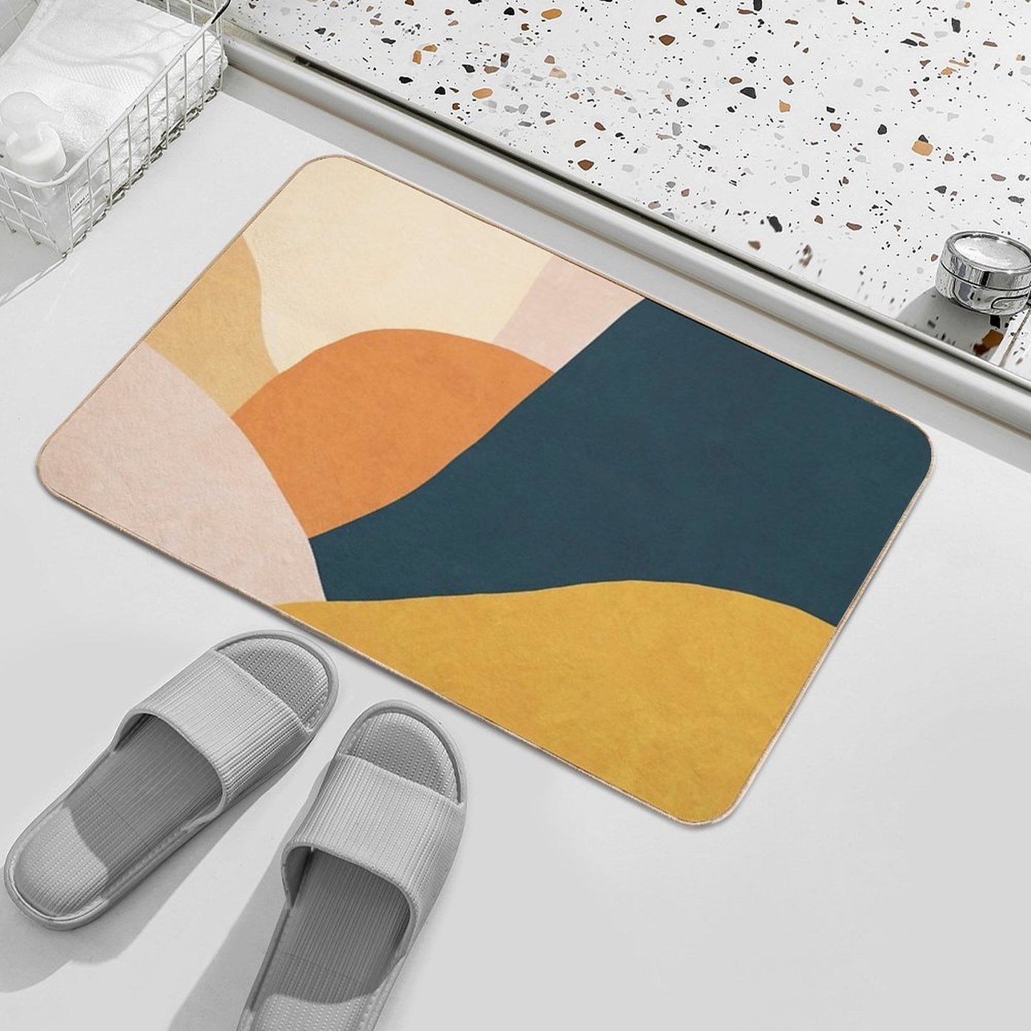 Colorful Mid Century Sunset Bath Mat