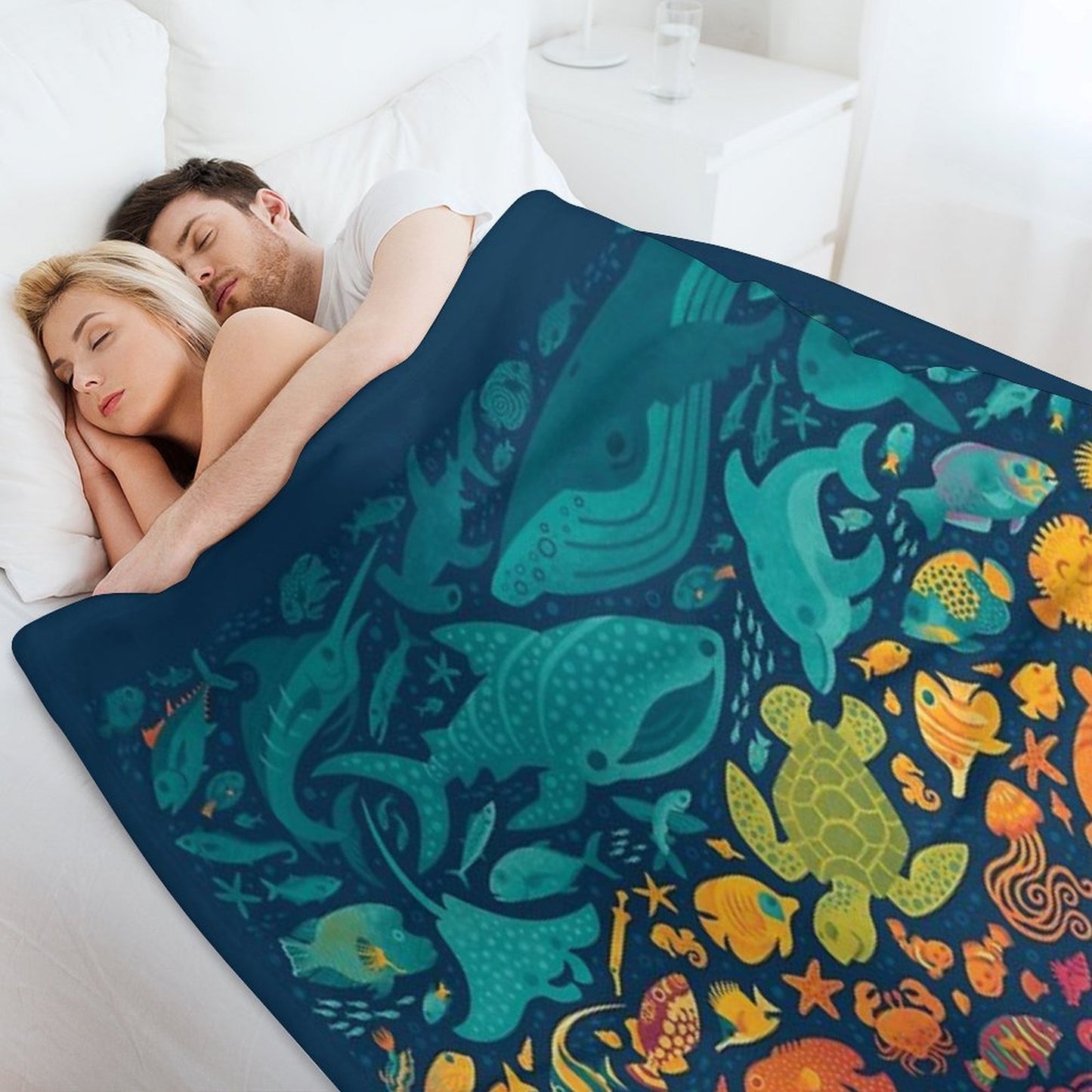 Aquatic Spectrum 2 Throw Blanket