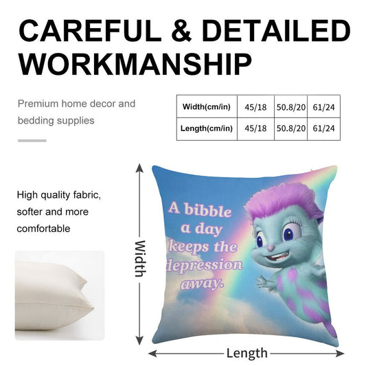 Bibble Motto Linen Throw Pillow Cover