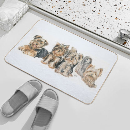 Yorkshire Terrier Puppies Bath Mat