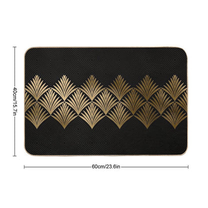 Reims, France Luxueux Black And Gold Hues Art Deco Durable Bath Mat