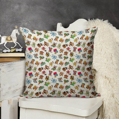 Bloons TD 6 Monkeys Pattern Linen Throw Pillow Cover