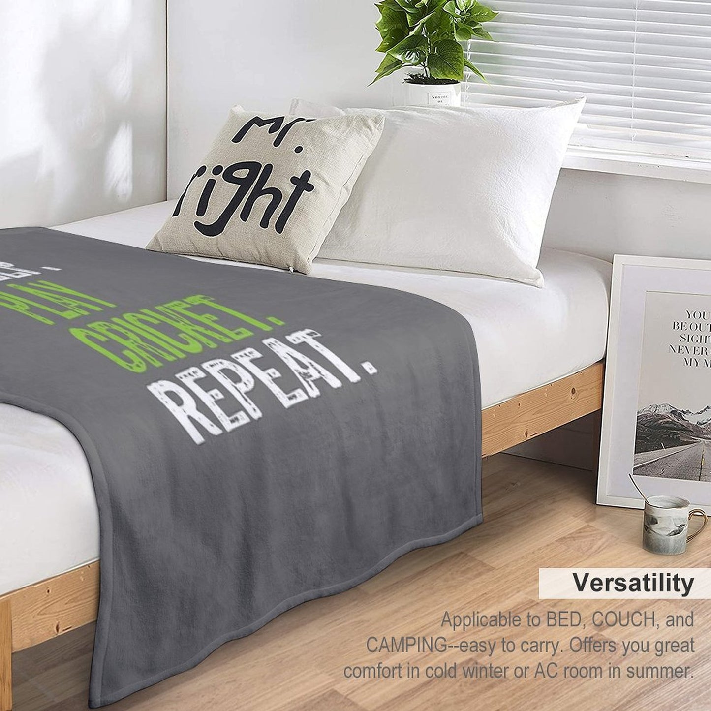Best Eat Sleep Cricket Gift Design Throw Blanket