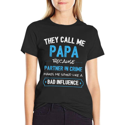 Funny Grandpa Papa Partner In Crime Dad T-Shirt