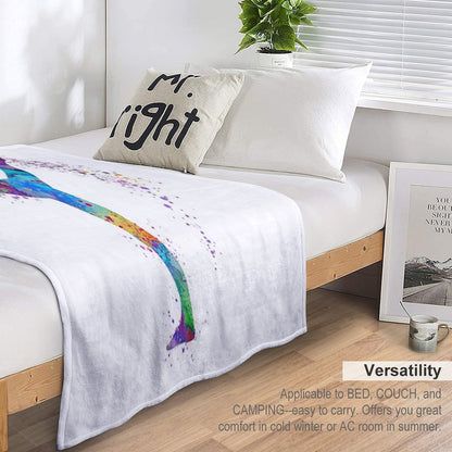 Girl Gymnastics Watercolor Silhouette Throw Blanket