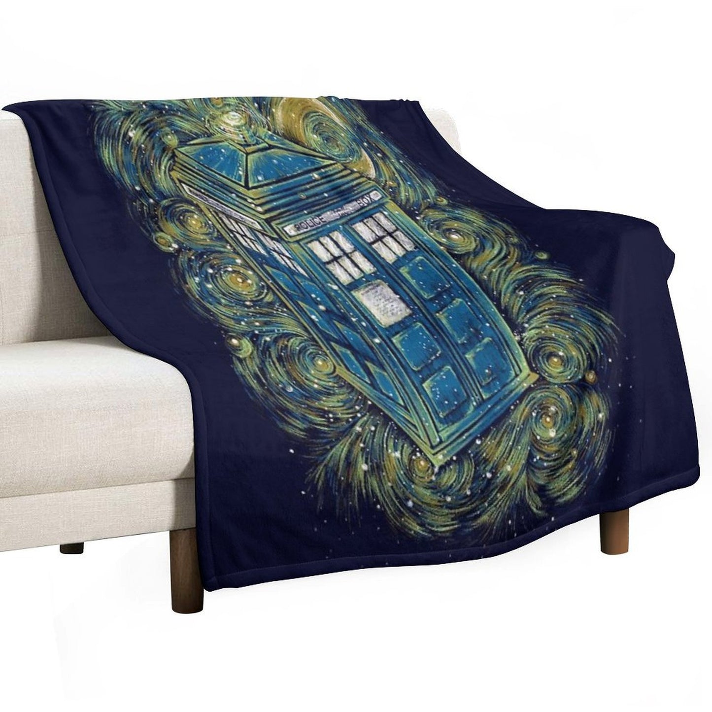 The Doctor in The Starry Night Throw Blanket