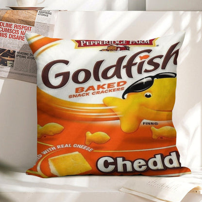 Goldfish Linen Throw Pillow Cover
