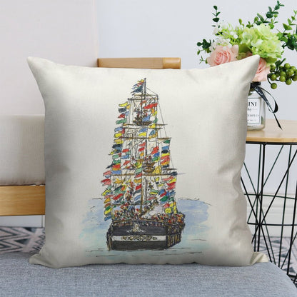 Gasparilla Pirate Festival, Tampa Linen Throw Pillow Cover