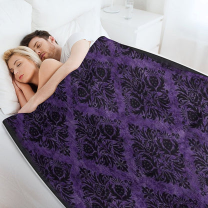 Gothic Damask Purple Throw Blanket
