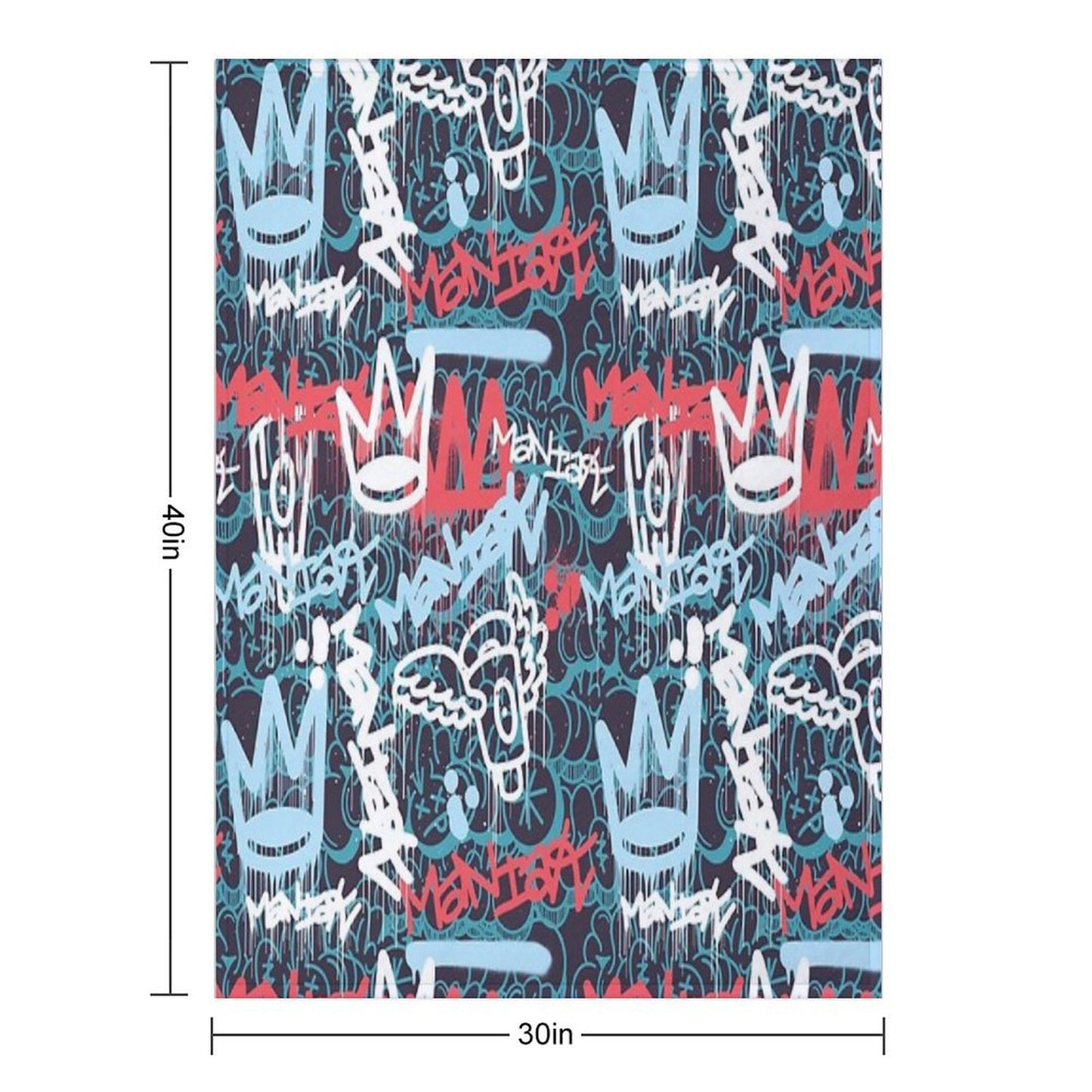 Maniak Tag & Throwie Patterned Print Throw Blanket