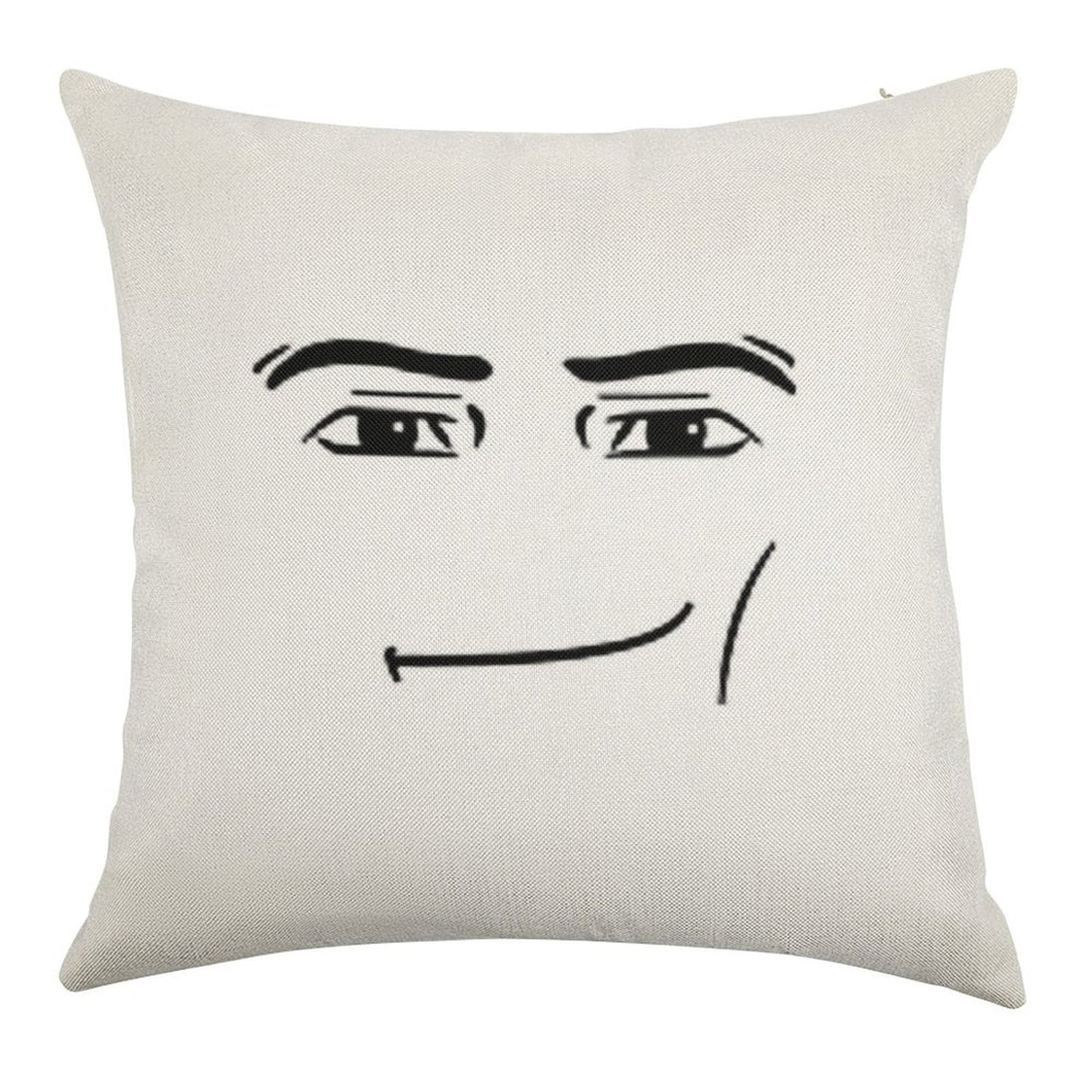 Man Face Linen Throw Pillow Cover