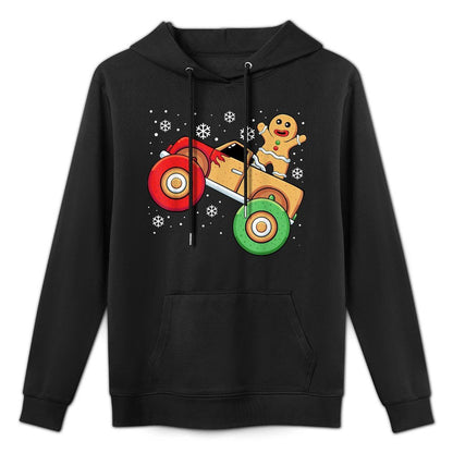 Christmas Gingerbread Man Monster Truck Customizable Surface Hoodie