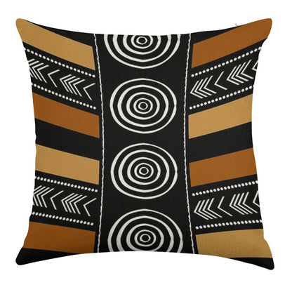African Mud Cloth Artistry Art Linen Throw Pillow Cover