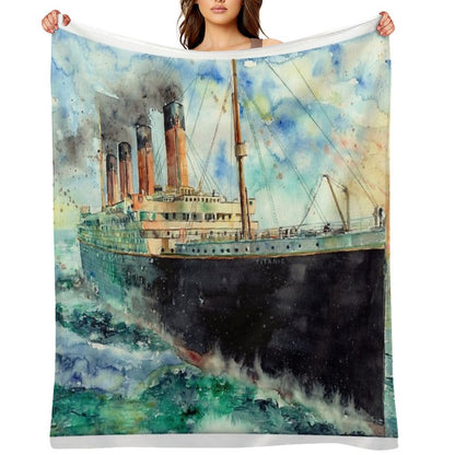 RMS Titanic White Star Line Ship 1912 Throw Blanket