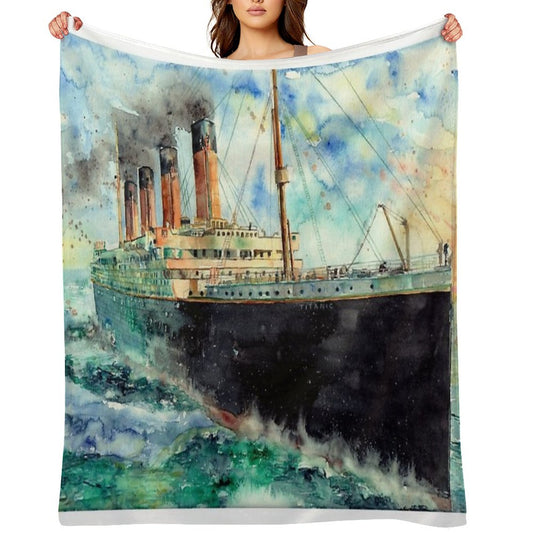 RMS Titanic White Star Line Ship 1912 Throw Blanket