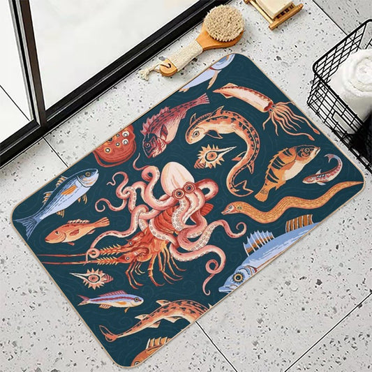 Pompeii Marine Mosaic Bath Mat