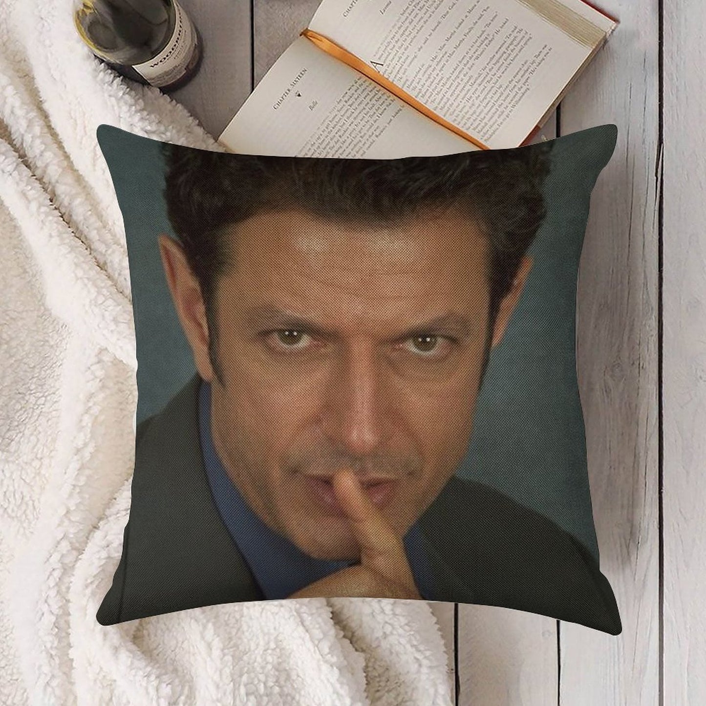 Jeff Goldblum Linen Throw Pillow Cover