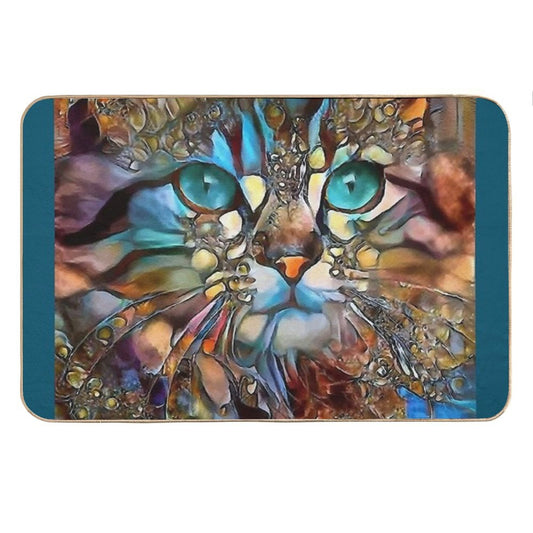 Andyna, Cat, Chat, Cat, Lea Roche Paintings Bath Mat