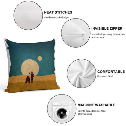 Droids In The Dunes Soft Ultra-Soft Texture Throw Pillow
