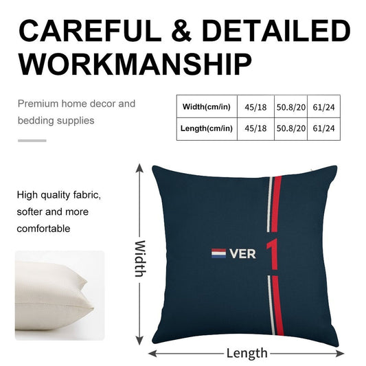 F1 2022 - #1 Verstappen Linen Throw Pillow Cover