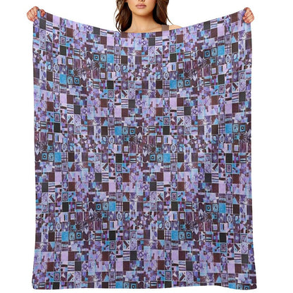 Hand-Painted Tiny Tiles Photo Pattern Throw Blanket