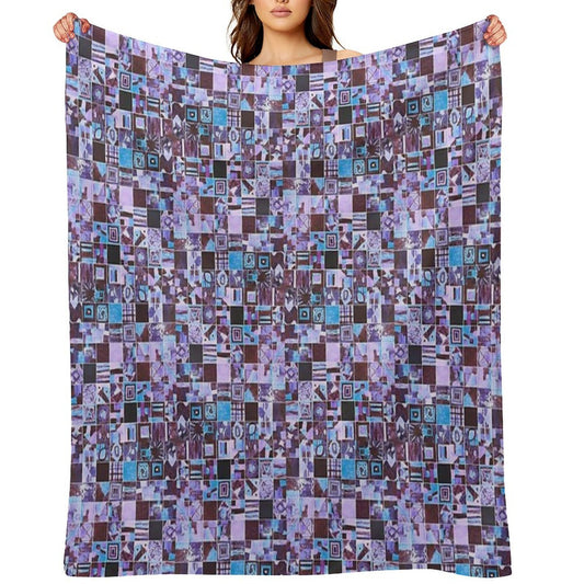 Hand-Painted Tiny Tiles Photo Pattern Throw Blanket