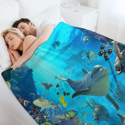 Dolphin Playground Throw Blanket