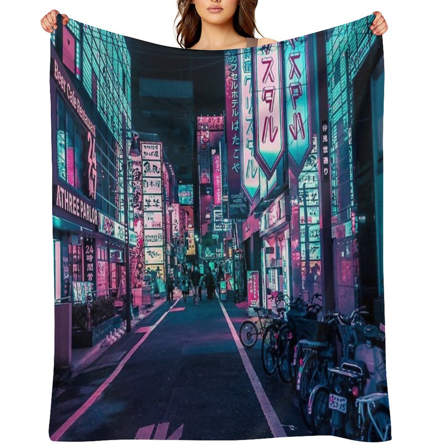 Tokyo - A Neon Wonderland Throw Blanket