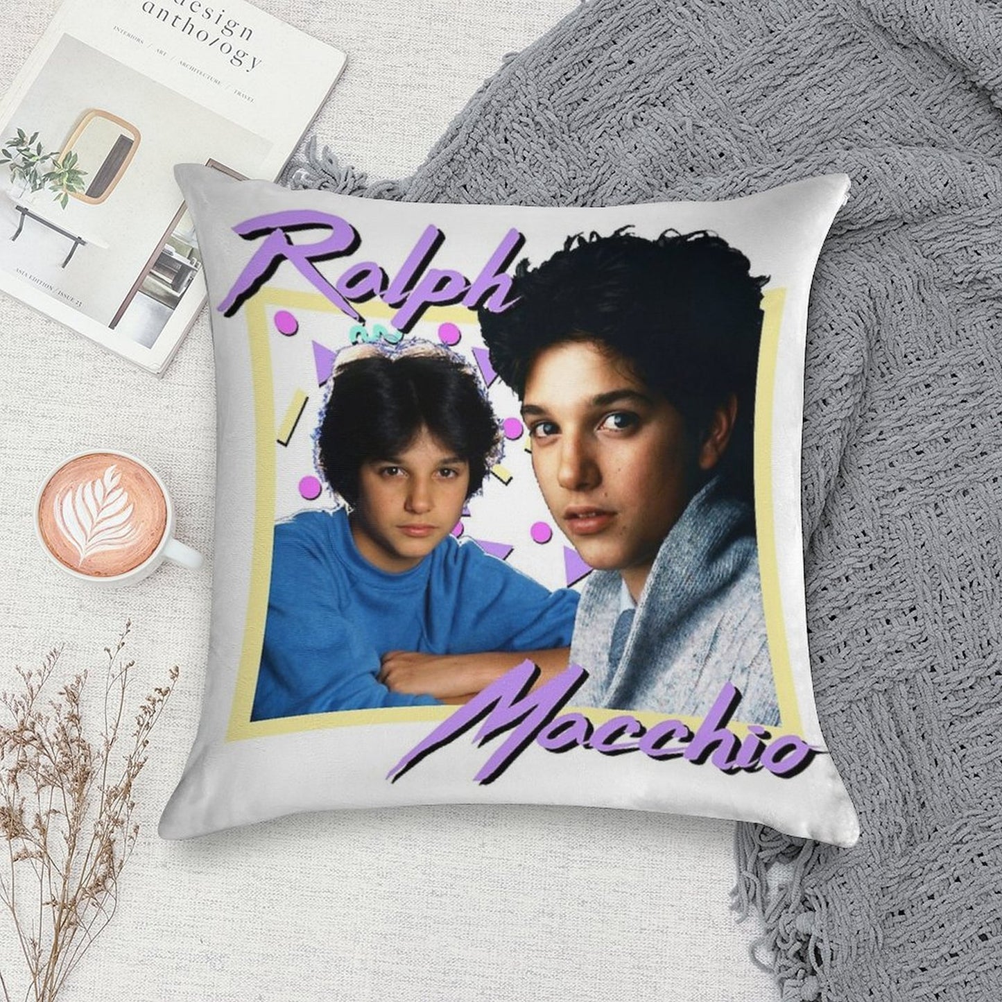 80s Ralph Macchio Soft Reinforced Edging Throw Pillow