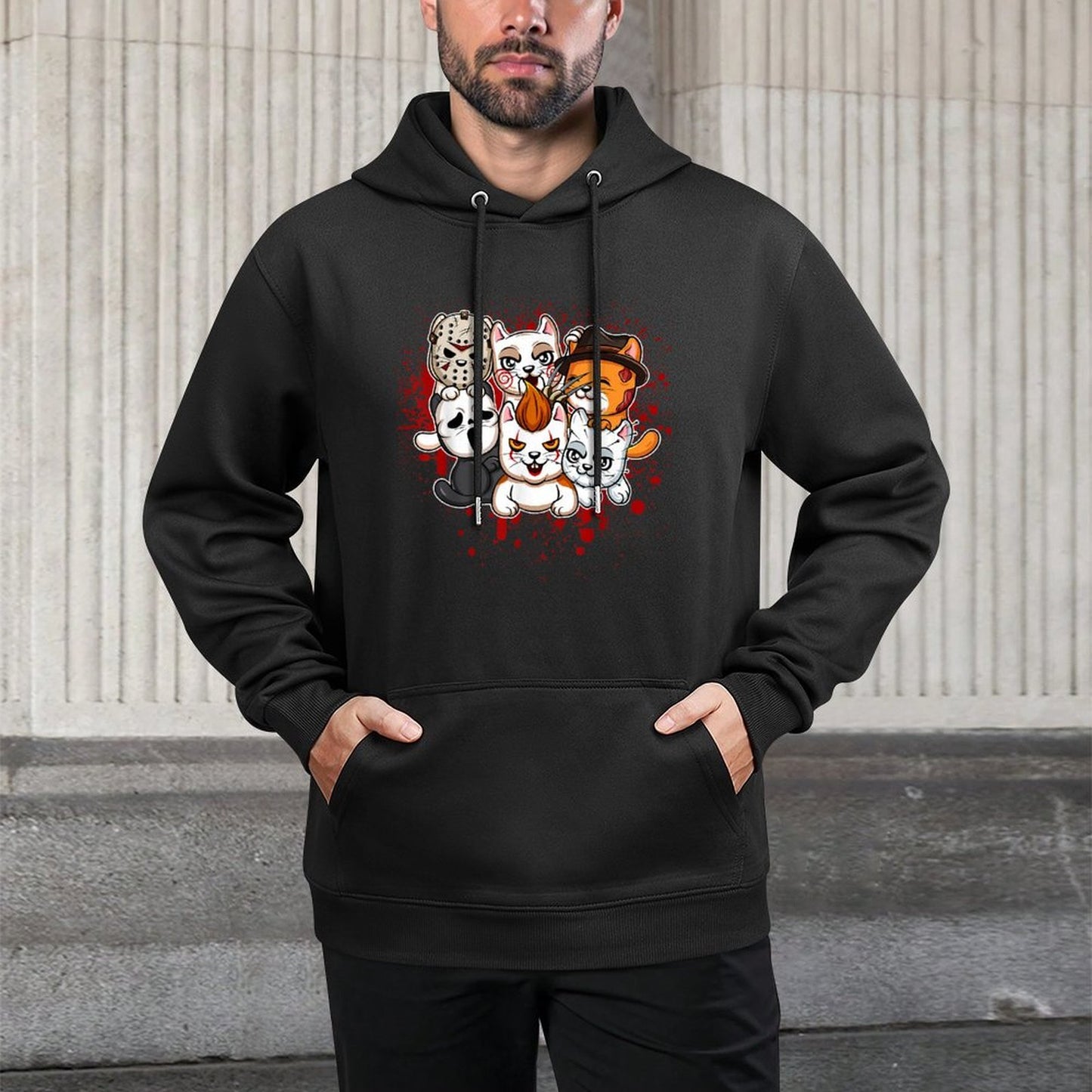 My Little Horror Crew - Halloween Cats for Men Women Shrink-Resistant Hoodie