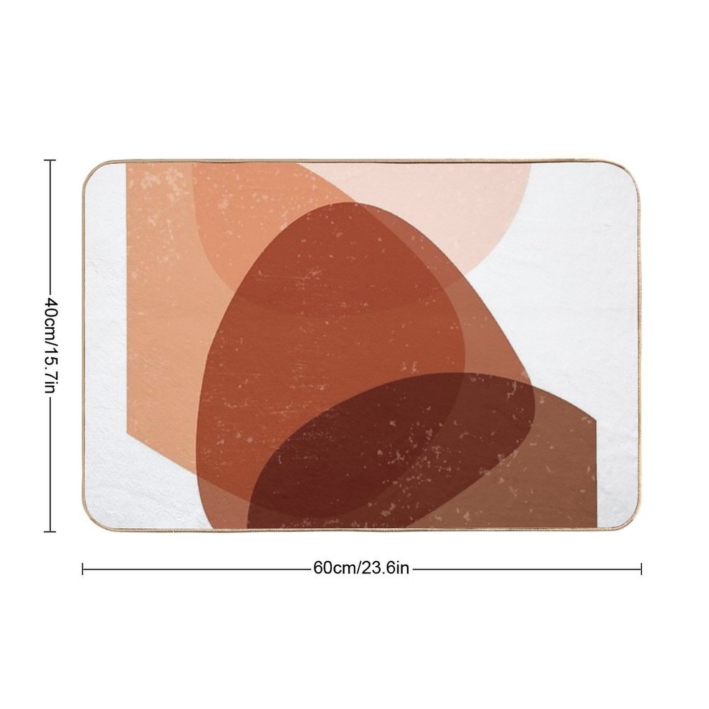 Terracotta Abstract 70 - Modern, Contemporary Art - Abstract Organic Shapes - Minimal - Brown Bath Mat