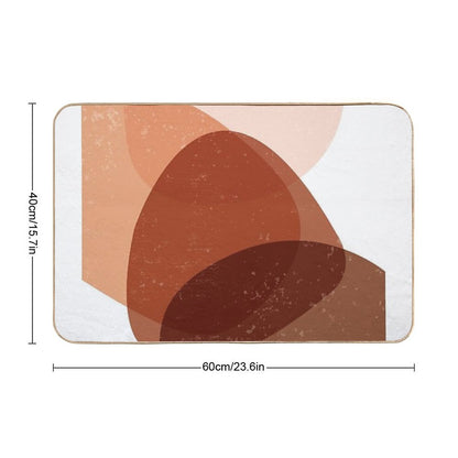 Terracotta Abstract 70 - Modern, Contemporary Art - Abstract Organic Shapes - Minimal - Brown Bath Mat