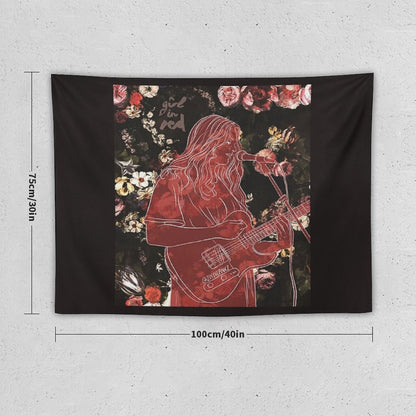 Girl in Red Tapestry
