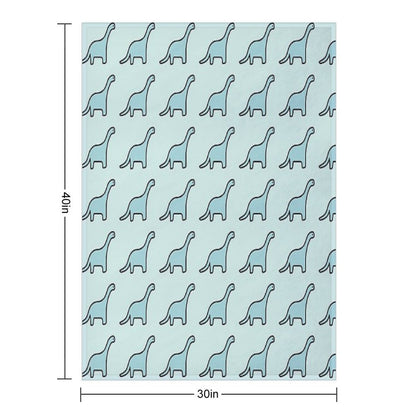 Brontosaurus Apatosaurus Brachiosaurus Blue Dinosaur Throw Blanket