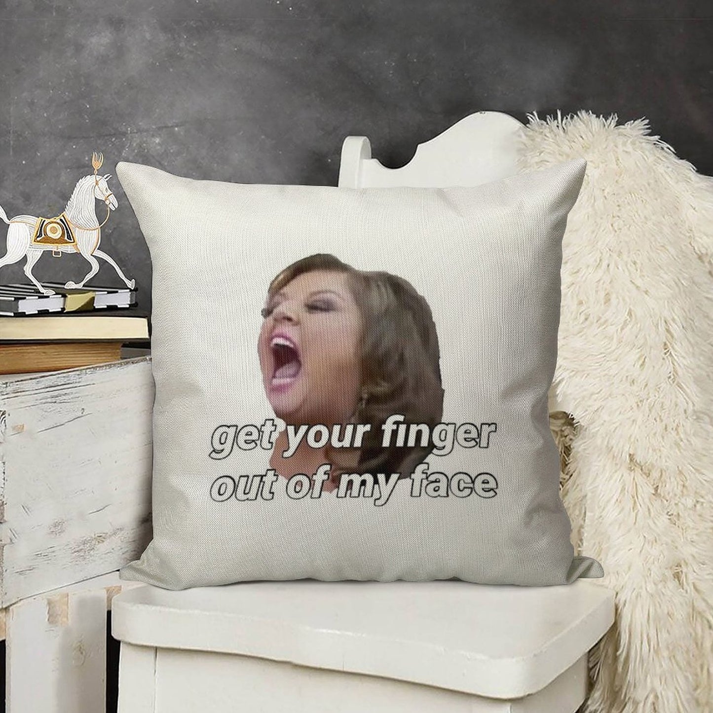 Dance Moms Get Your Finger Out Of My Face Linen Throw Pillow Cover