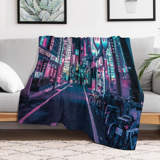 Tokyo - A Neon Wonderland Throw Blanket