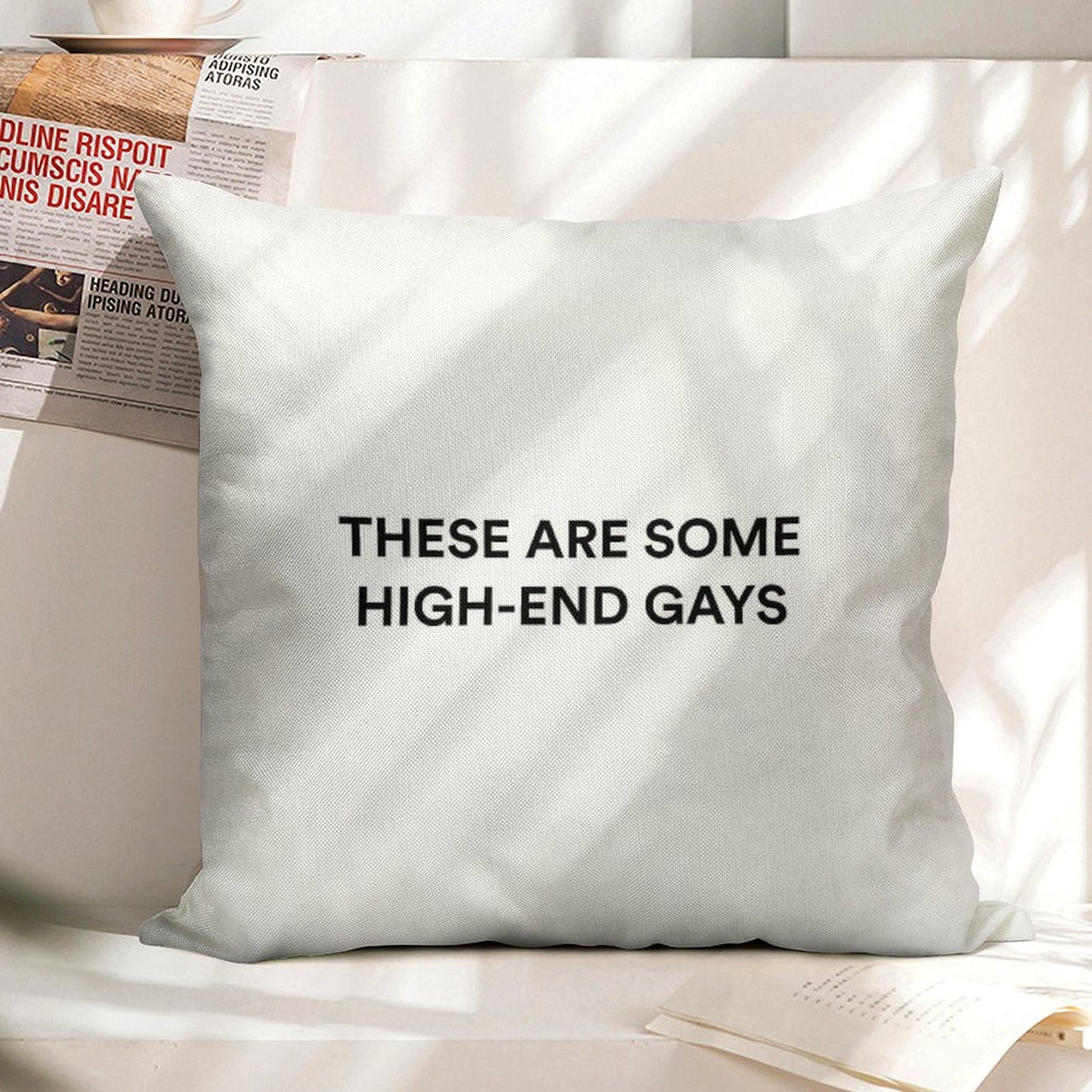 THESE ARE SOME HIGH-END GAYS  Tanya from White Lotus Linen Throw Pillow Cover