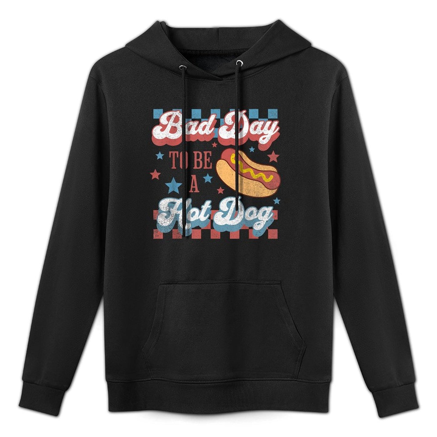 Bad Day To Be A Hot Dog Funny Hot Dog 4th Of July Patriotic Shape Retention Hoodie