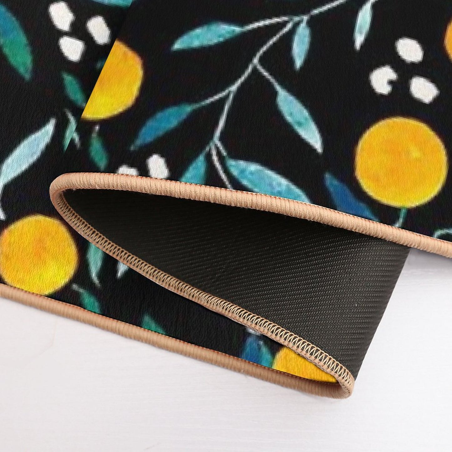 Oranges on Black Bath Mat