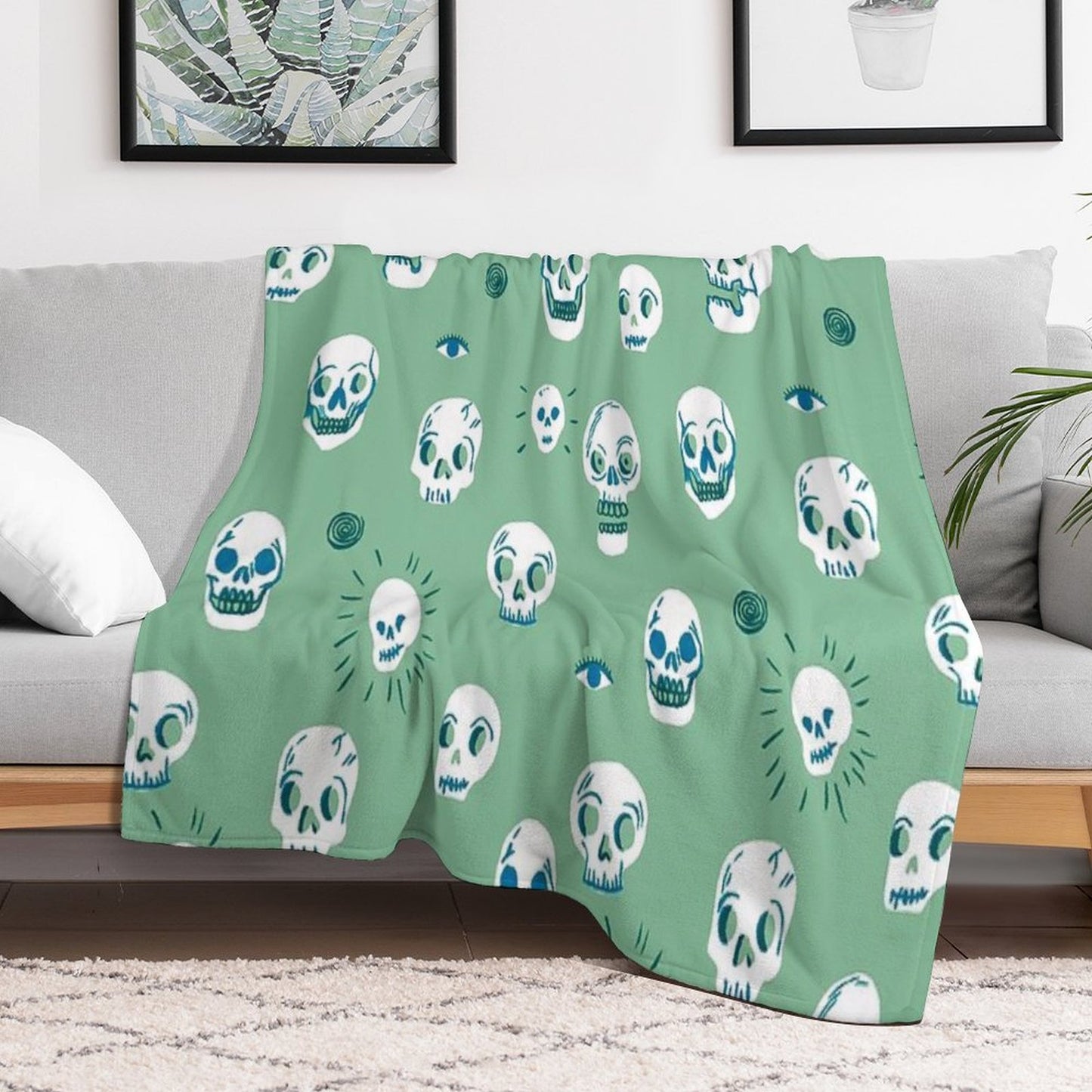 Pattern of Skulls Throw Blanket