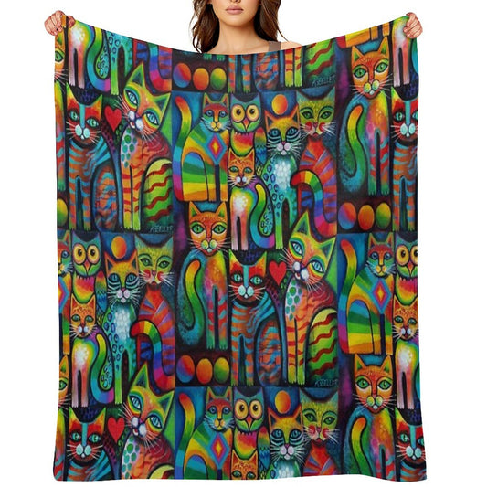 Owl And Pussicats Throw Blanket