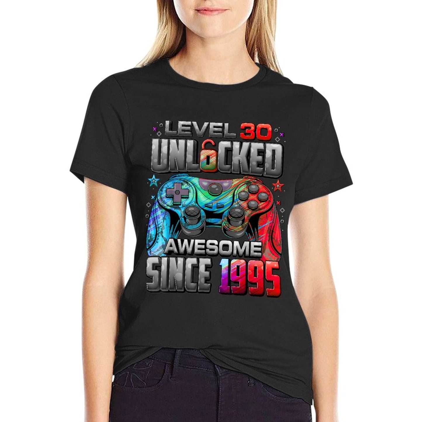Level 30 Unlocked Awesome Since 1995 30th Birthday Gaming T-Shirt