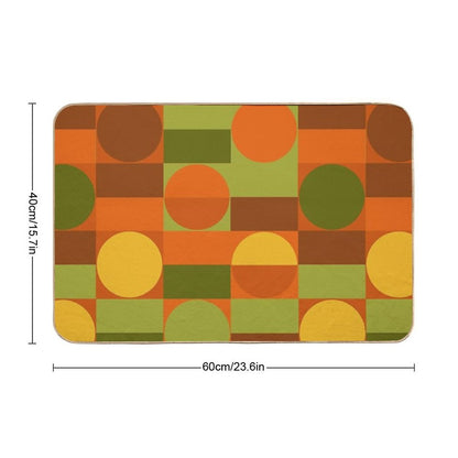 70's Retro Colors Mid-Century Modern Bath Mat