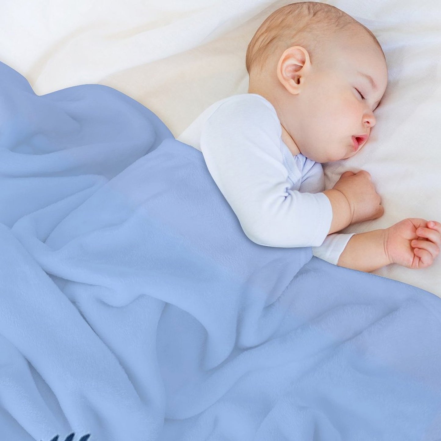 Barnard College Baby Blue Logo Throw Blanket