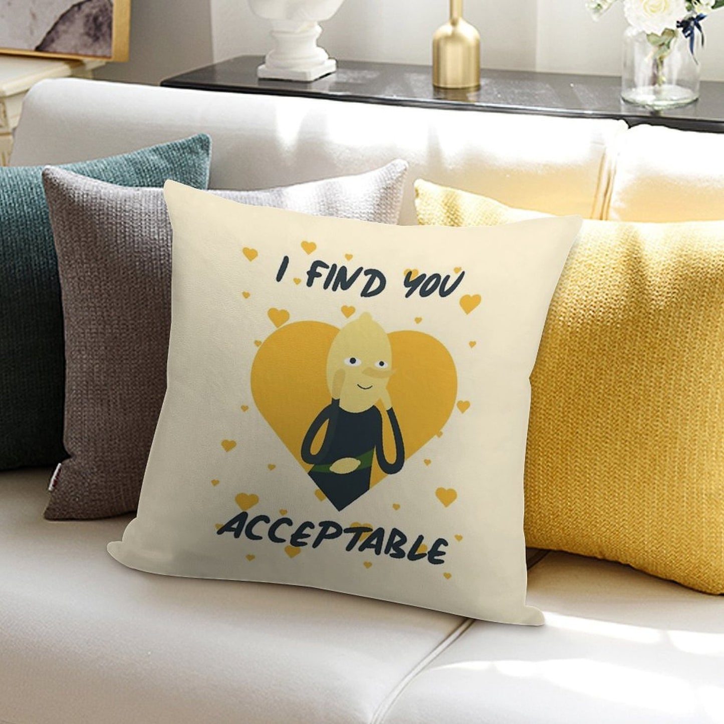 I Find You Acceptable (Adventure Time) Soft Ultra-Soft Texture Throw Pillow